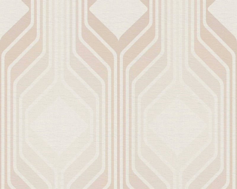 Deco Retro Wallpaper - Pearl White