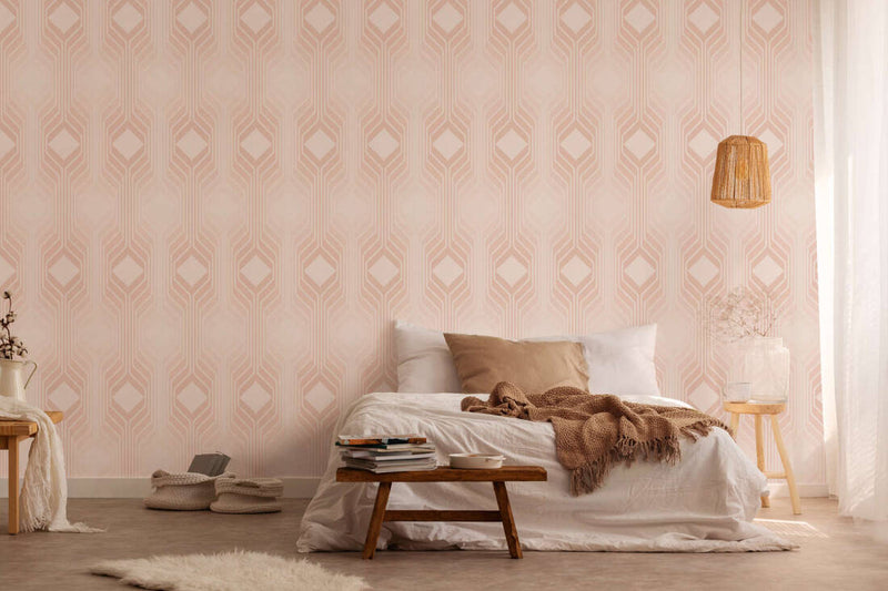 Deco Retro Wallpaper - Beige