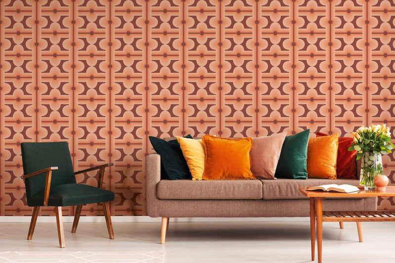 Retro Mesopotamia Wallpaper - Blush