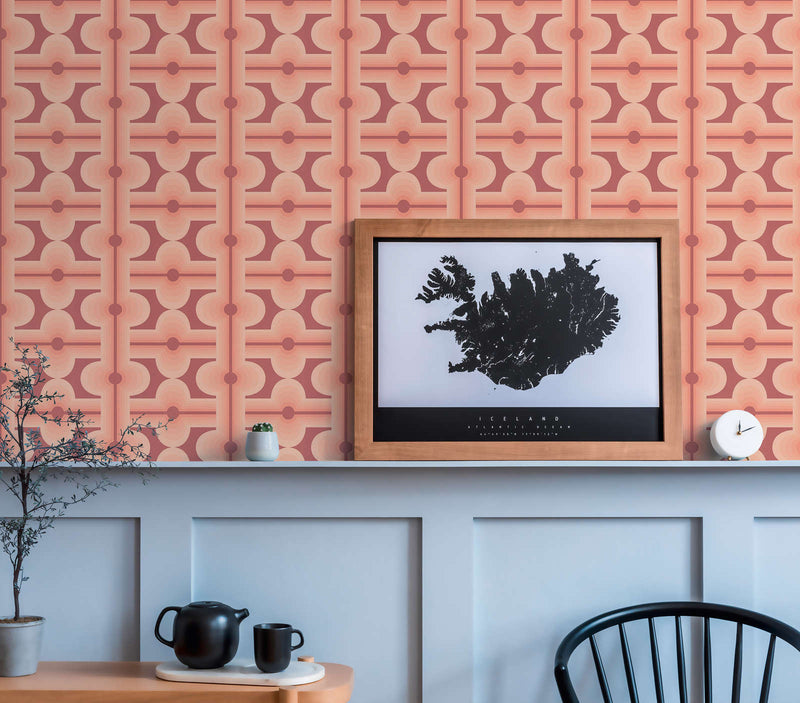 Retro Mesopotamia Wallpaper - Blush