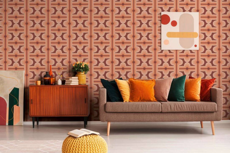 Retro Mesopotamia Wallpaper - Blush