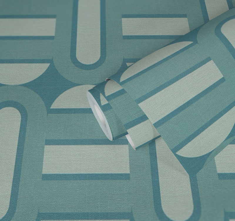 Retroholic Retro Wallpaper - Light Blue