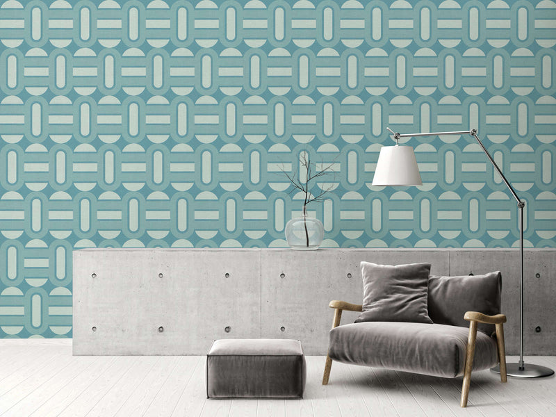 Retroholic Retro Wallpaper - Light Blue