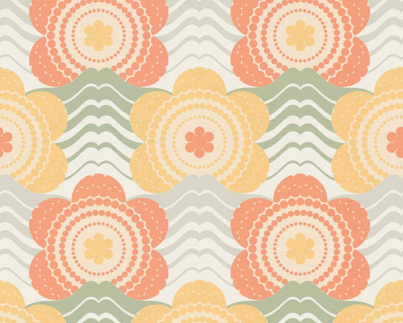 Retro Elegance Wallpaper - Orange