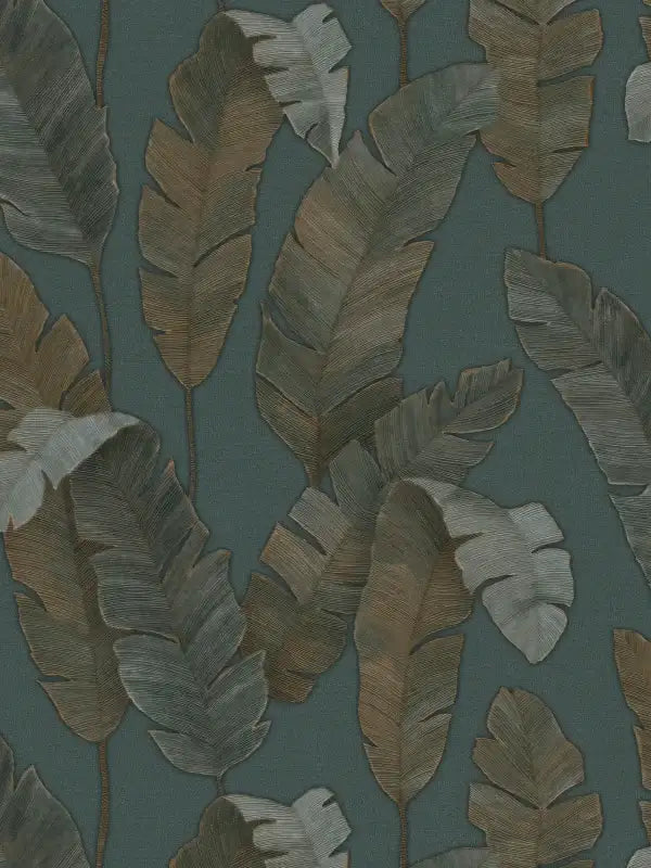 Bali Fronds Wallpaper - Teal