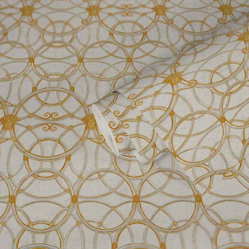 Versace Chain Wallpaper - Gold/Creme/White