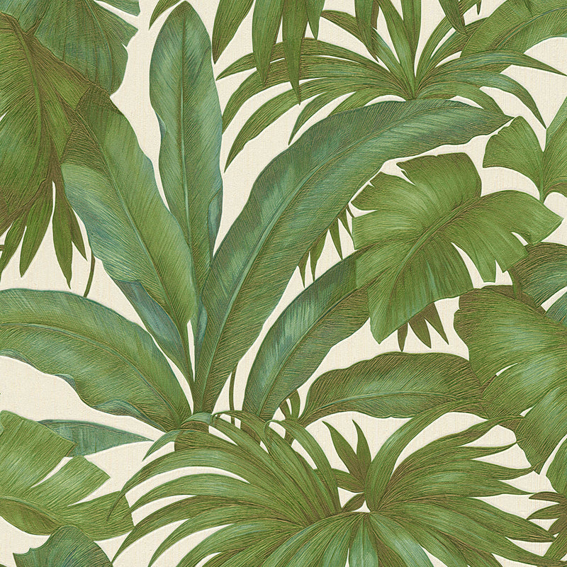 Versace Giungla Palm Leaves Wallpaper - Green/Beige