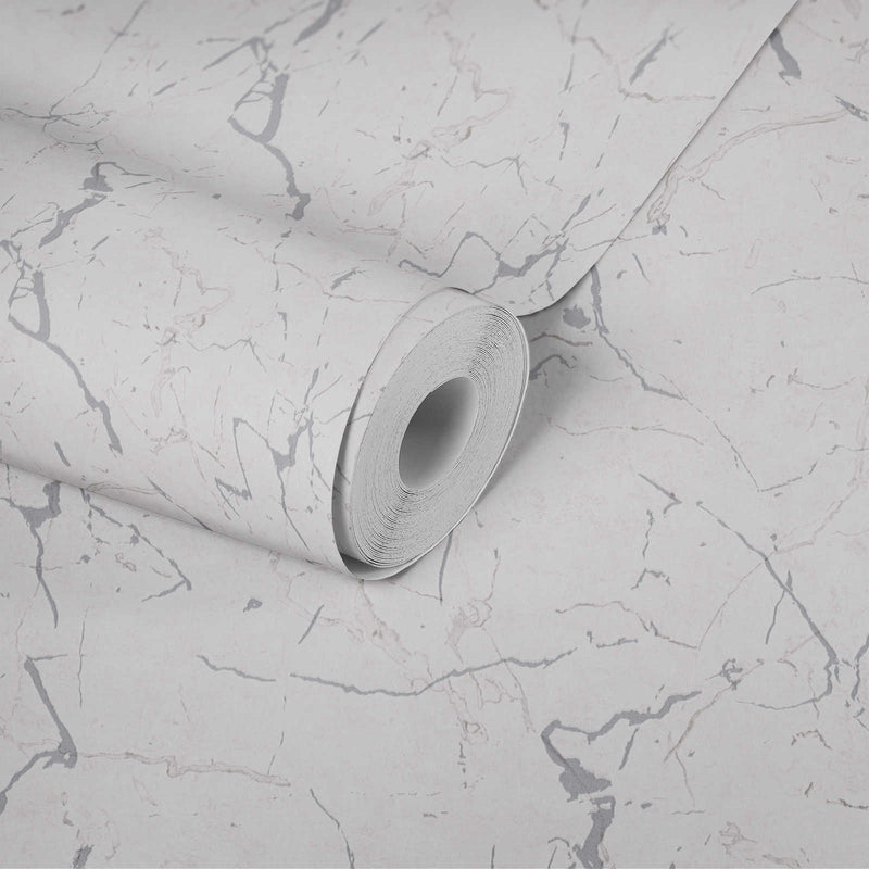 Marble Wallpaper - Grey/Metallic/White