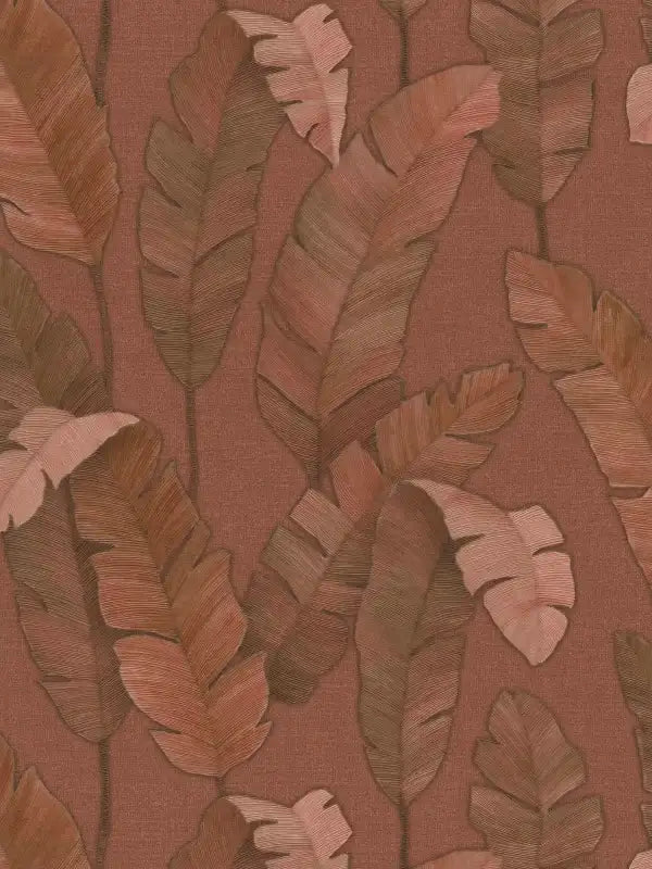 Bali Fronds Wallpaper - Red