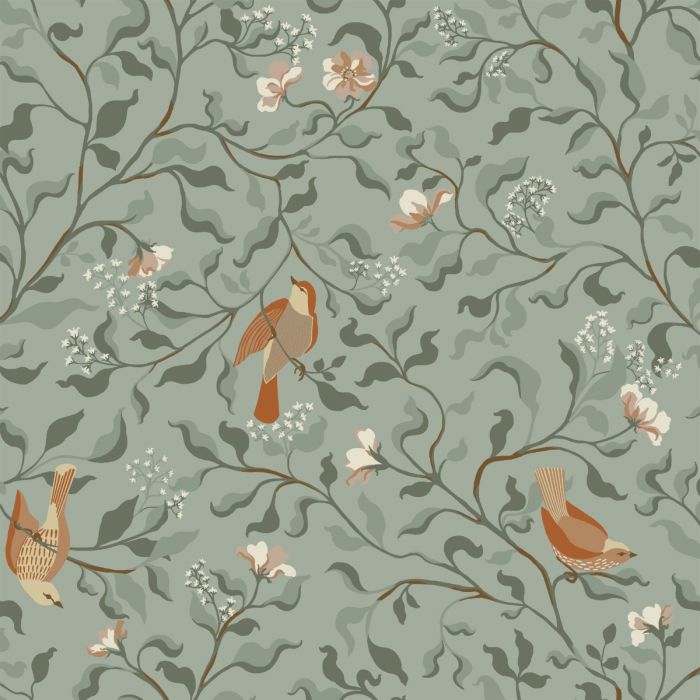 Josefin Birds Wallpaper - Green