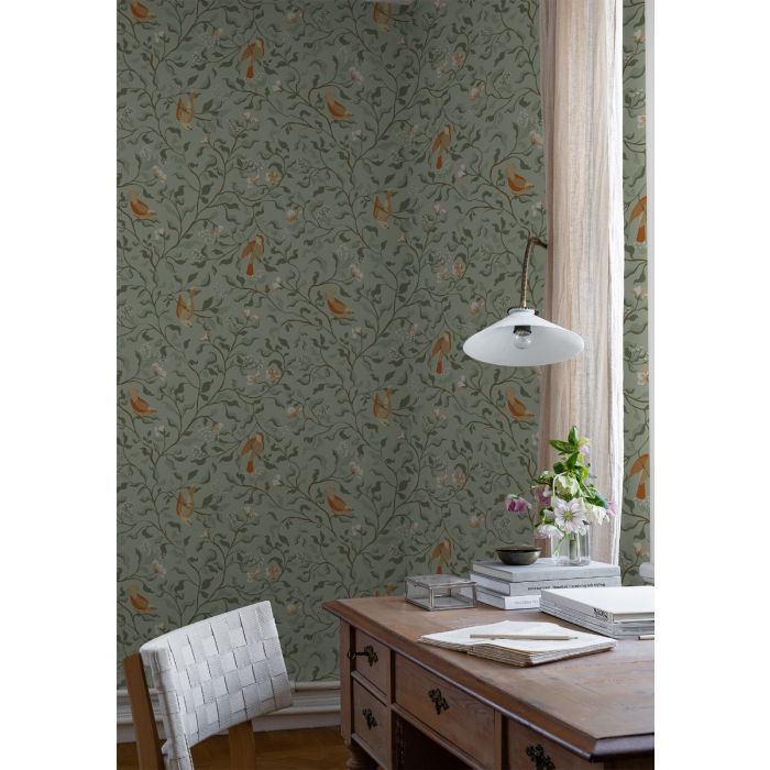 Josefin Birds Wallpaper - Green