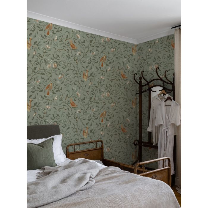 Josefin Birds Wallpaper - Green