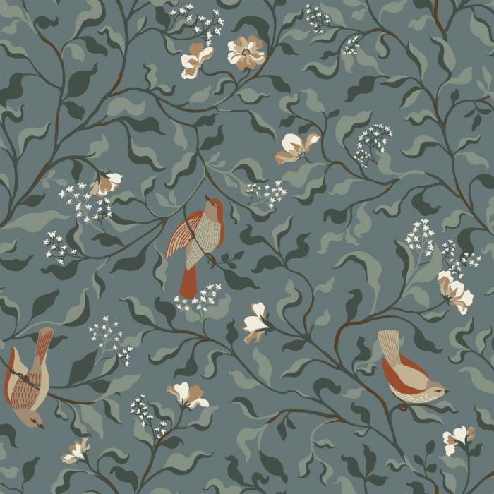 Josefin Birds Wallpaper - Blue