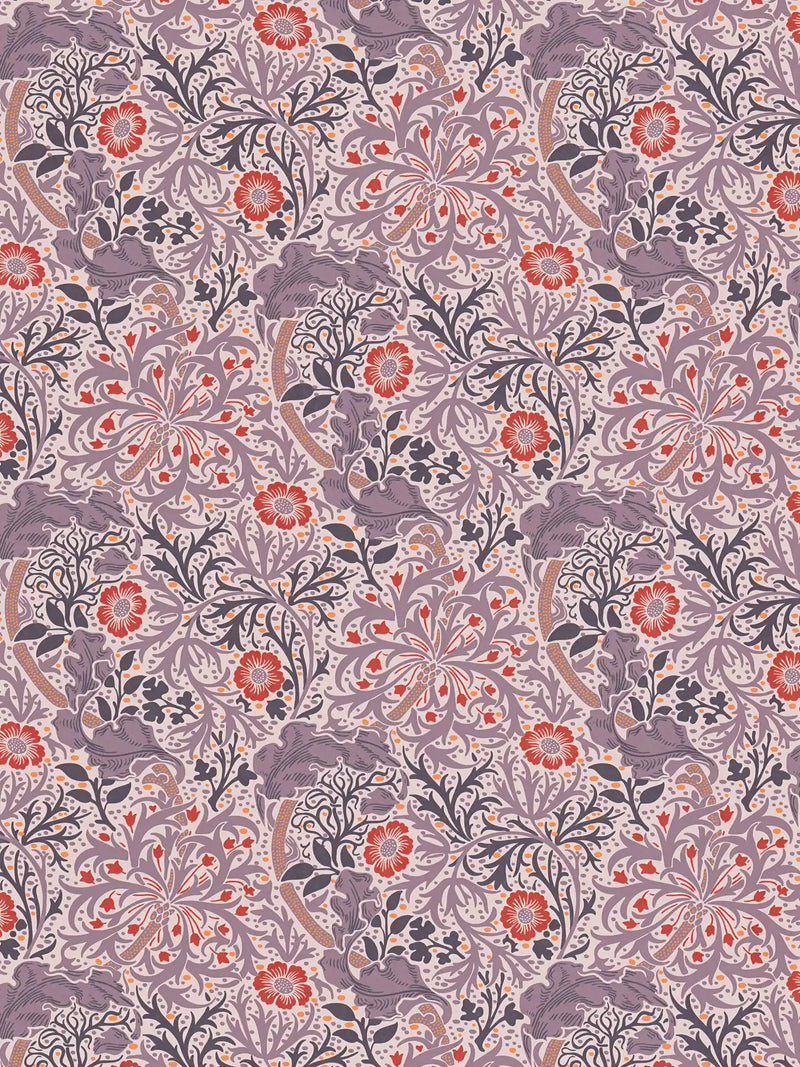 Seaweed Wallpaper - Red/Purple