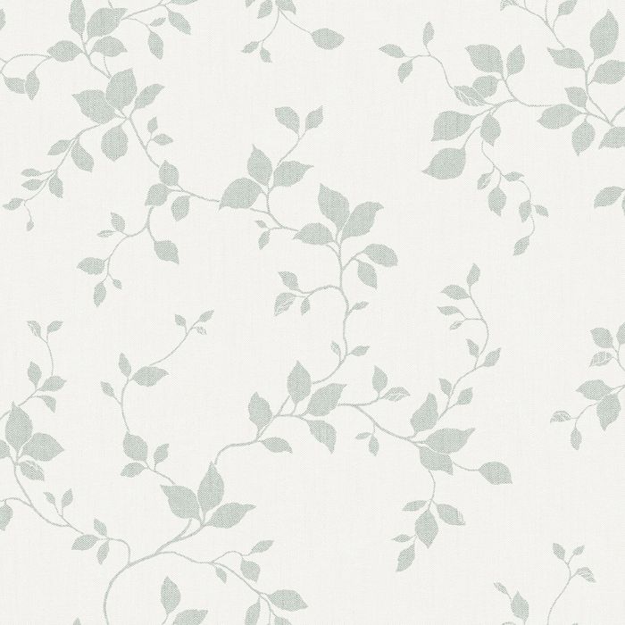 Sample - Siri - Floral, Linen-Look Wallpaper - Green