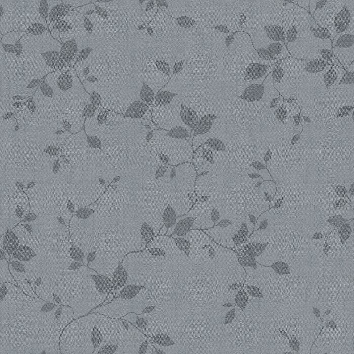 Sample - Siri - Floral, Linen-Look Wallpaper - Grey/Blue