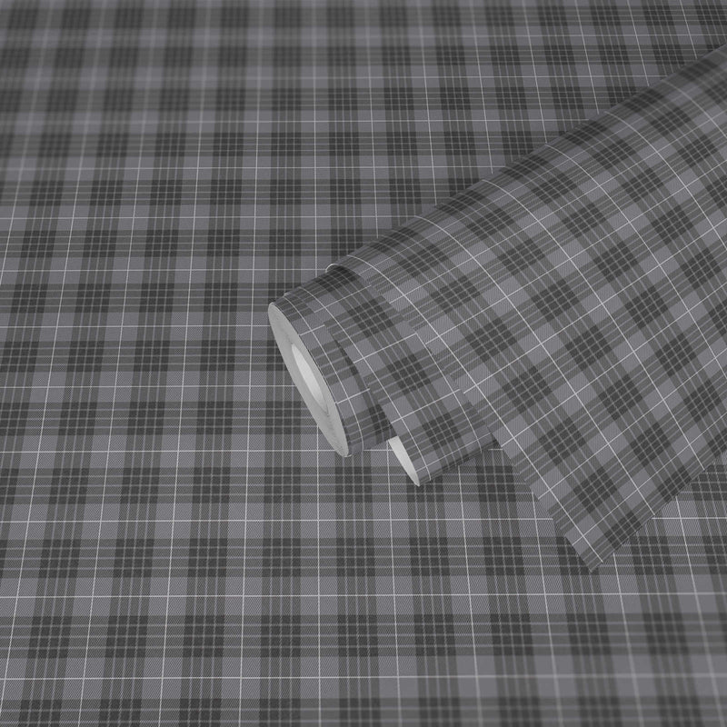 Tartan The Wallpaper - Mid Grey