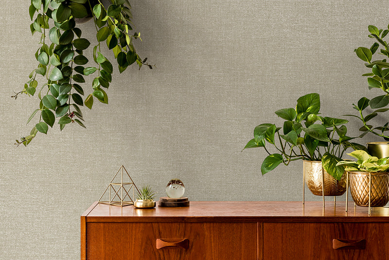 Lulea - Hessian Fabric Effect Wallpaper - Beige