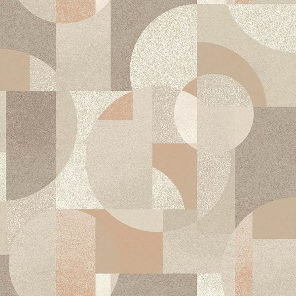 Sample - Venn - Mid-Century Geometric Wallpaper - Orange