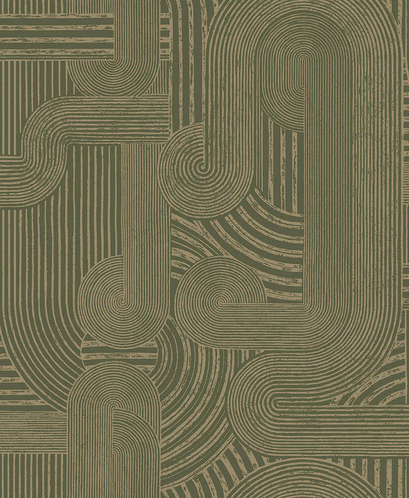 Sample - Macramé - Boho Geo Wallpaper - Khaki