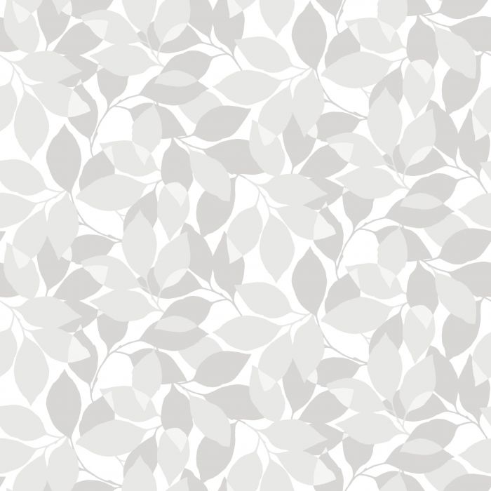 Sample - Augusti - Autumn Leaves Wallpaper - Grey