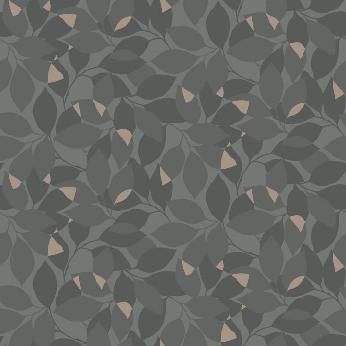 Augusti - Autumn Leaves Wallpaper - Black