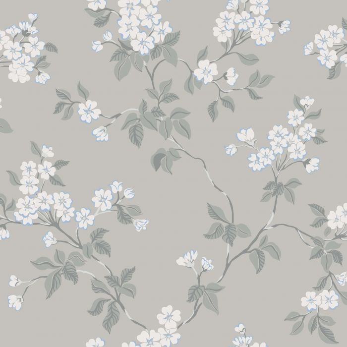 Karin - Apple Blossom Wallpaper - Grey/White