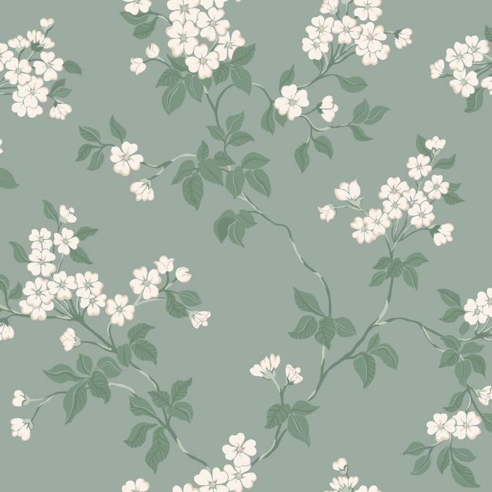 Karin - Apple Blossom Wallpaper - Green