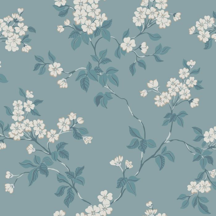 Karin - Apple Blossom Wallpaper - Blue