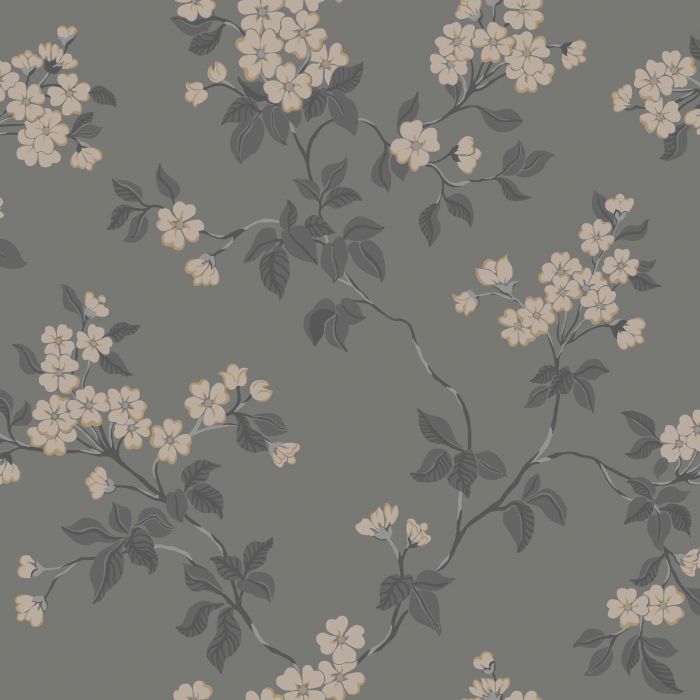 Karin - Apple Blossom Wallpaper - Grey