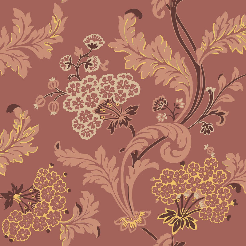 Sample - Lydias Gard Wallpaper - Gold/Red