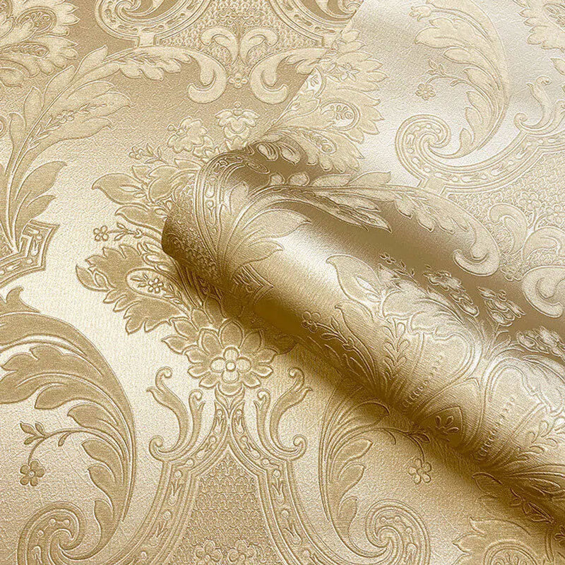 Amara Damask Wood Panel Wallpaper - Gold