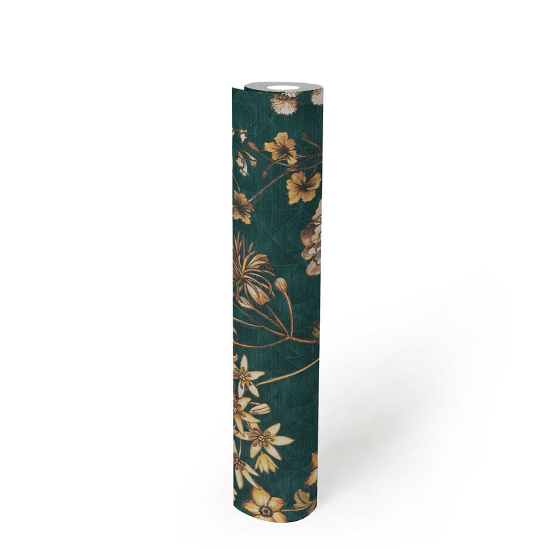 Stockholm Floral Wallpaper - Teal