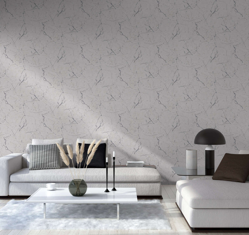 Marble Wallpaper - Grey/Metallic/White