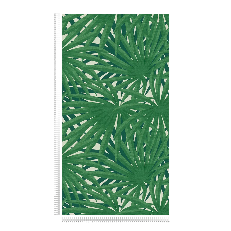 Marrakech Palms Wallpaper - Green/Metallic/White