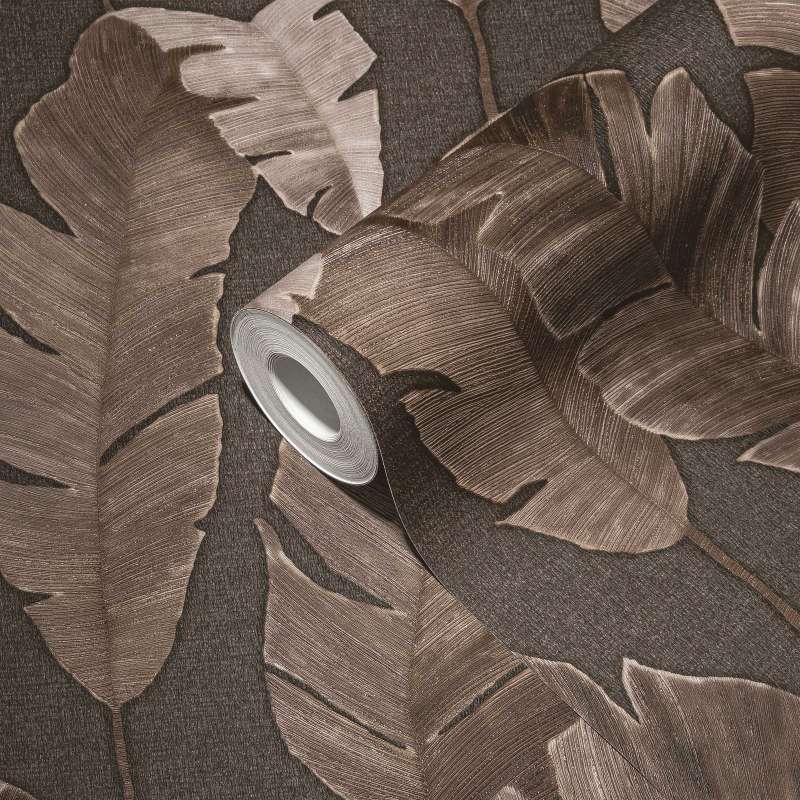 Bali Fronds Wallpaper - Charcoal