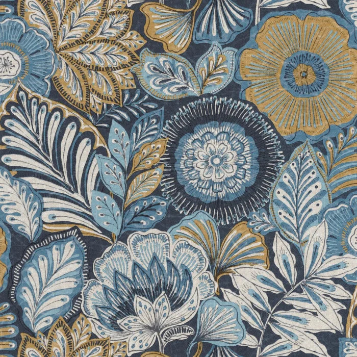 Bali Batik Wallpaper - Blue