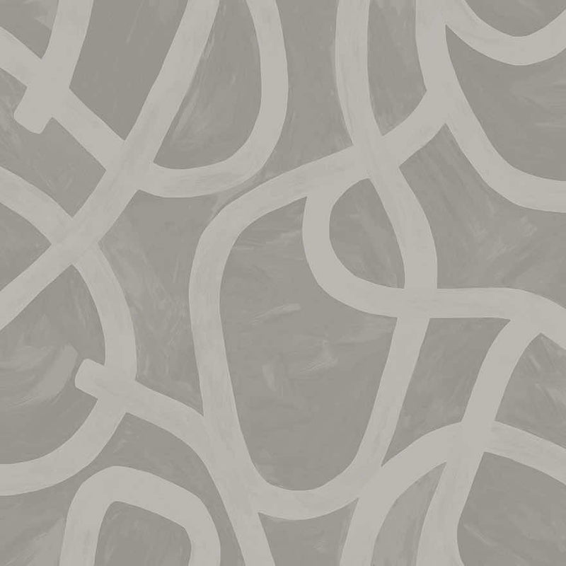 Sample - Moleta - Abstract Brushstroke Wallpaper - Grey