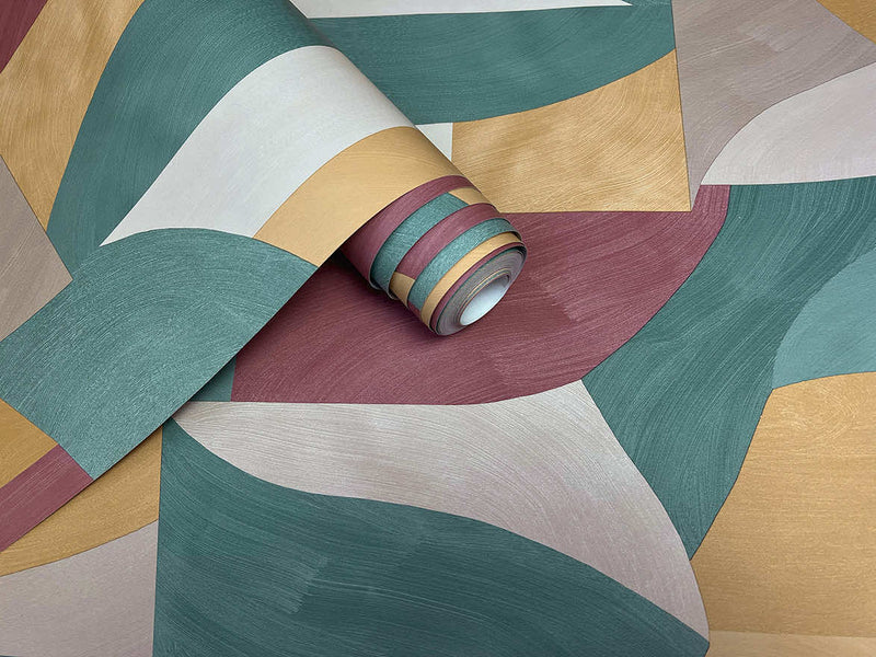 Ennedi - Geometric Curves Wallpaper - Ochre