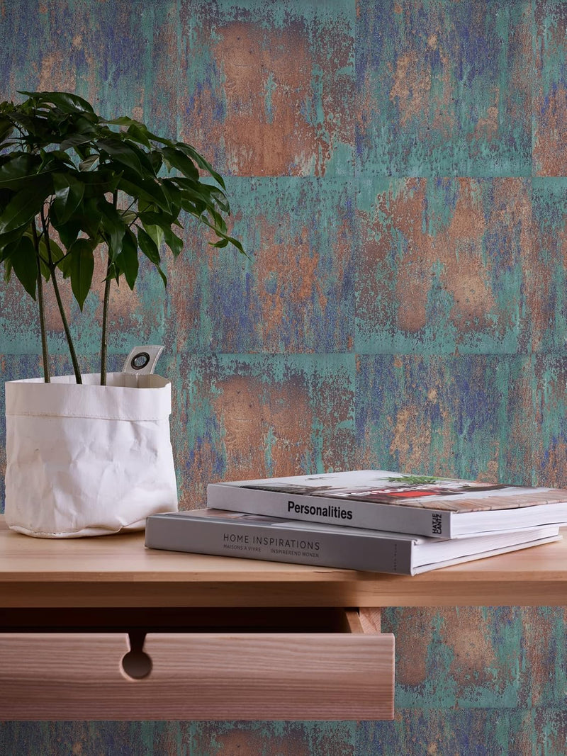 Industrial Wall Wallpaper Self Adhesive - Rusty