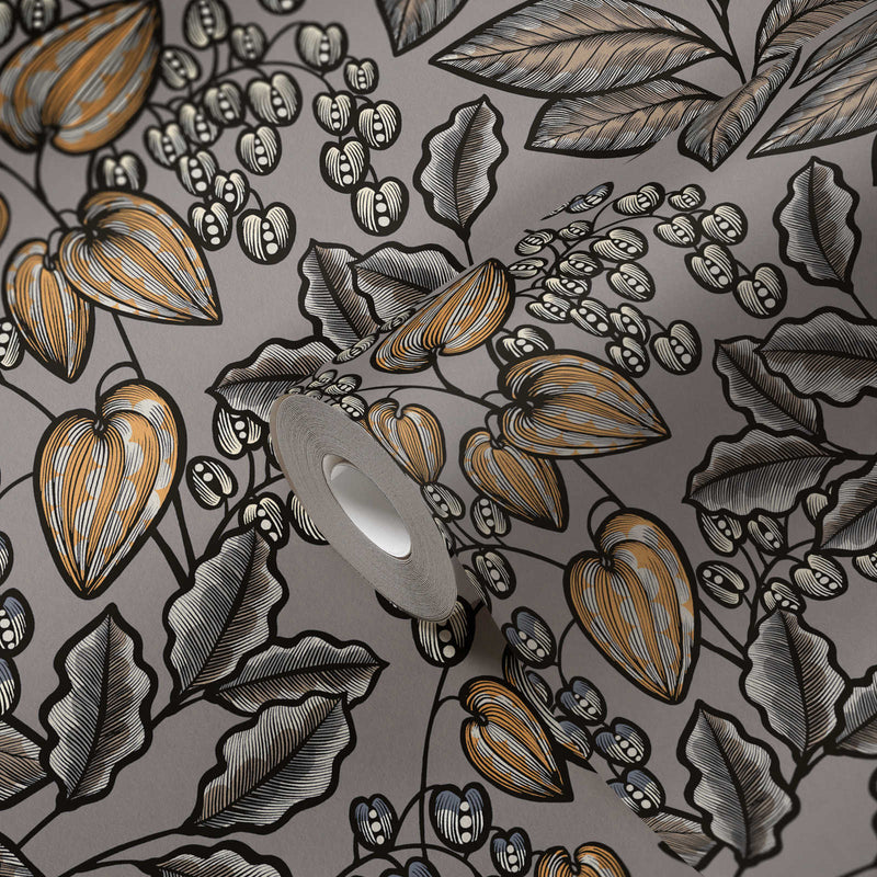 Floral Vine Wallpaper - Gray