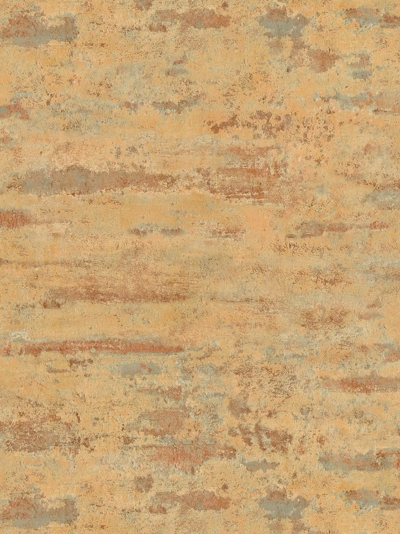 Tibo Grunge, rustic plaster look Wallpaper - Orange/grey/blue