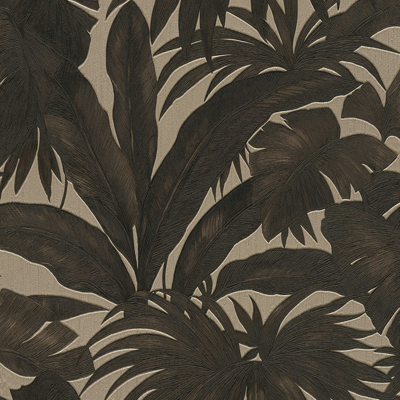 Versace Giungla Palm Leaves Wallpaper - Gold/Black