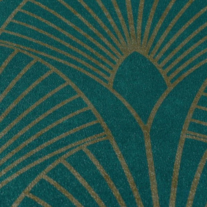 Art deco baroque fans wallpaper- Turquoise