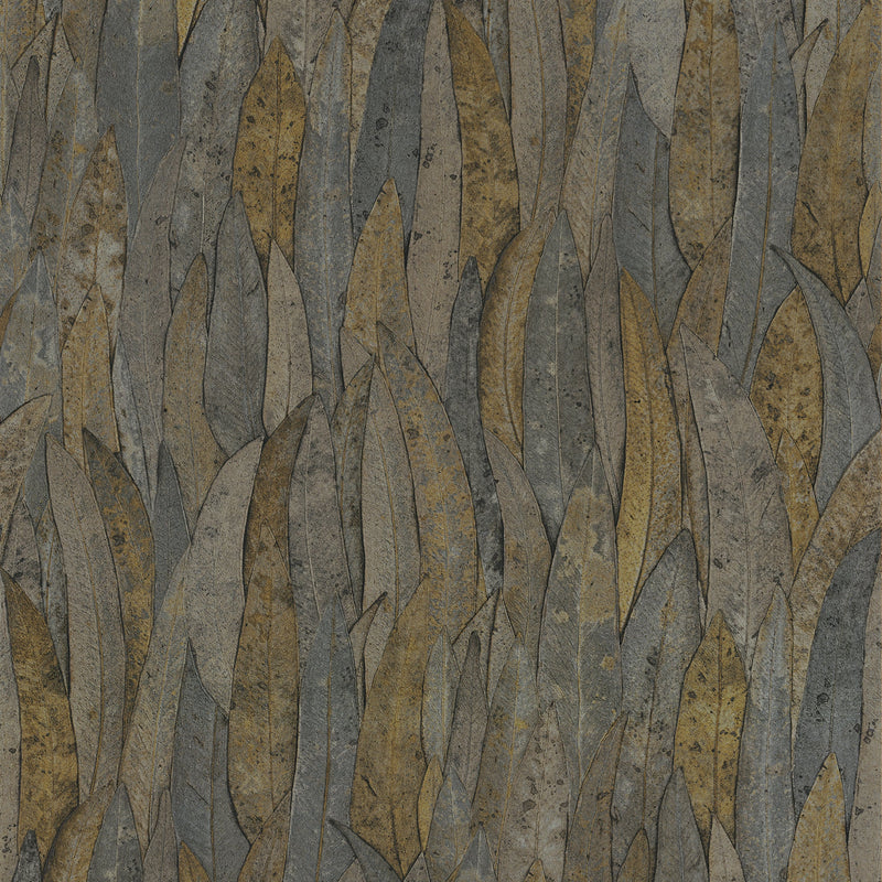 Neluwa Textured Leaves Wallpaper - Black