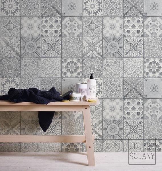 Bude Tile Wallpaper - Grey