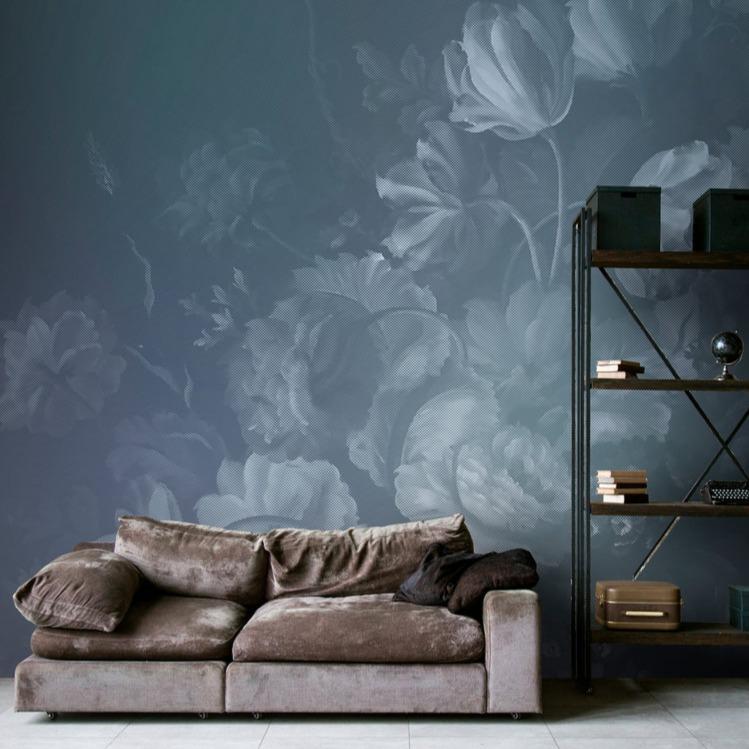 Dutch Pastel Mural - Blue - Custom Sized Wallpaper Mural (per m2)