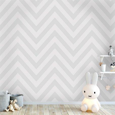 Chevron Wallpaper - Grey/White