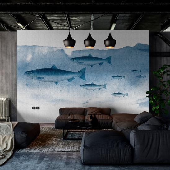 Into the Blue - Custom Sized Wallpaper Mural (per m2) - Blue