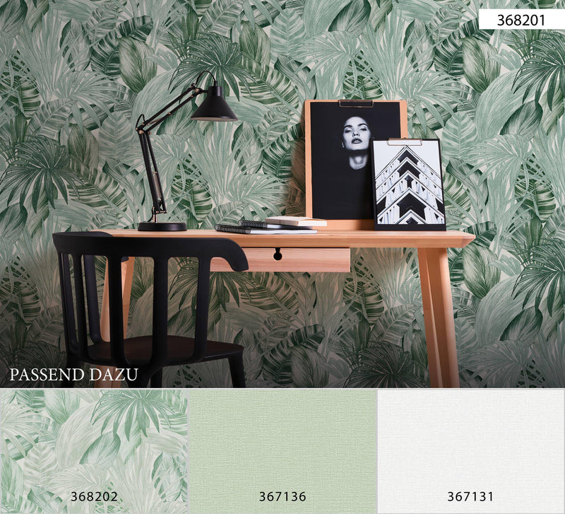 Jungle Sketch Wallpaper - Dark Green